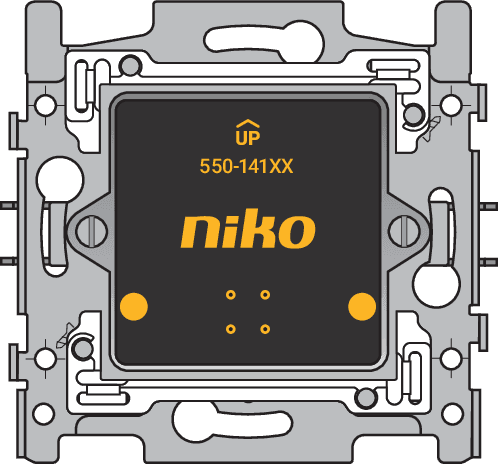 Platine murale simple avec socle pour Niko Home Control, 60 x 71 mm, fixation par griffes vue 1