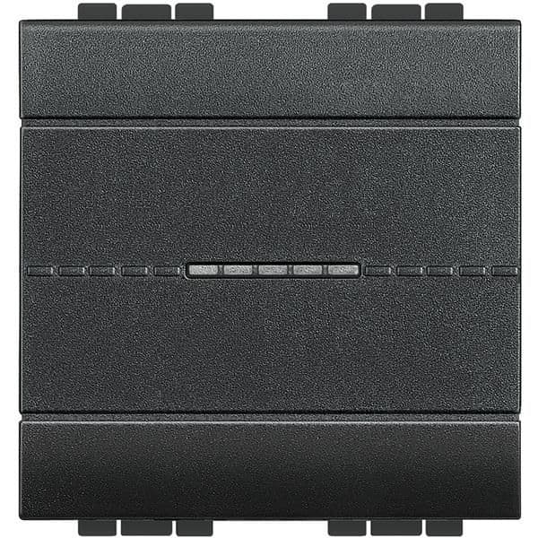LivingLight - interrupteur unipolaire axial 16AX 250V 2 modules bornes automatiques Anthracite vue 1