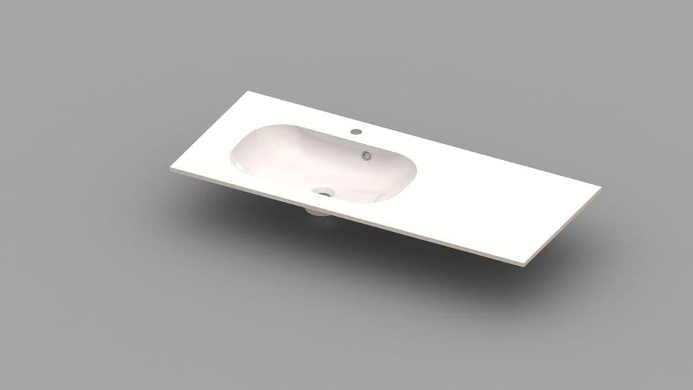 Van Marcke Ovum 20 tablette avec 1lavabo gauche 1200x500x200mm blanc vue 1