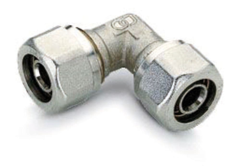SYSTEMPEX coude 90° PEX-Alu raccordement à serrer x serrer D 26-36 vue 1