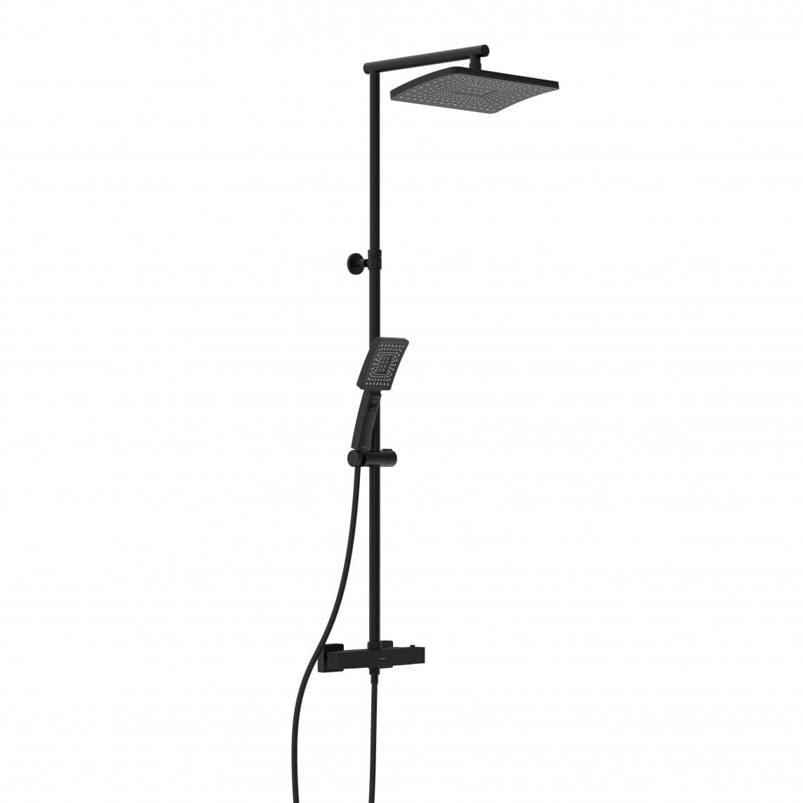 60170 TRENTO Set douche de pluie avec Mitigeur thermostatique, noir mat vue 1