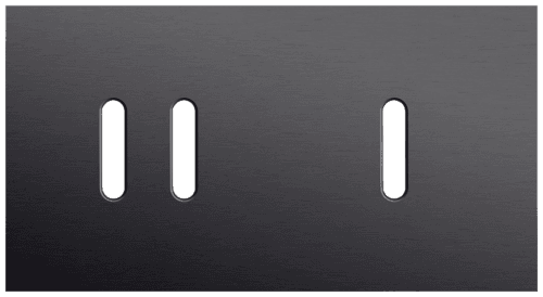 Plaque de recouvrement double, horizontale 71 mm d'entraxe, pour une fonction de commutation double et une fonction de commutation simple, Niko Rocker alu black brushed vue 1