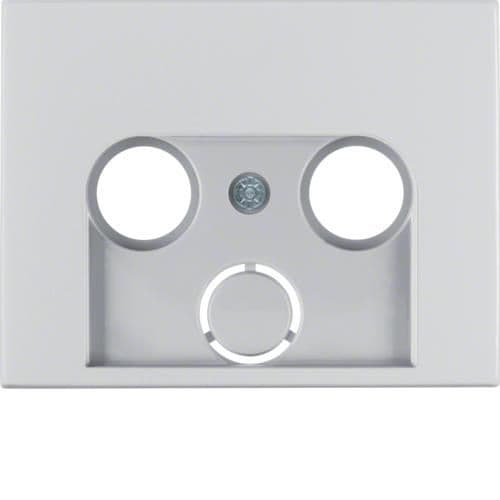 Enjoliveur pour prise coaxiale 2 et 3 trous Berker K.5 Alu vue 1