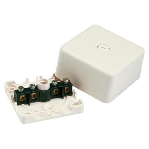 Boîte de dérivation 2.5mm² IP54 ~ Ivoire avec rosace à bornes vue 1