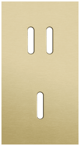 Plaque de recouvrement double, verticale 71 mm d'entraxe, pour une fonction de commutation double et une simple, Niko Rocker alu gold brushed vue 1
