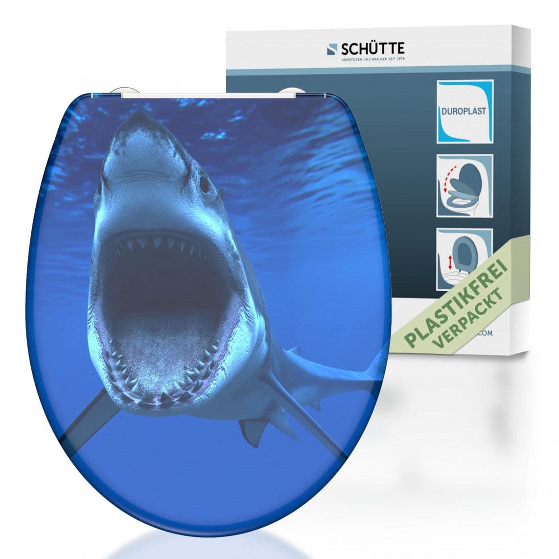 82371 abattant WC en Duroplast SHARK, avec frein de chute et déclipsable vue 1