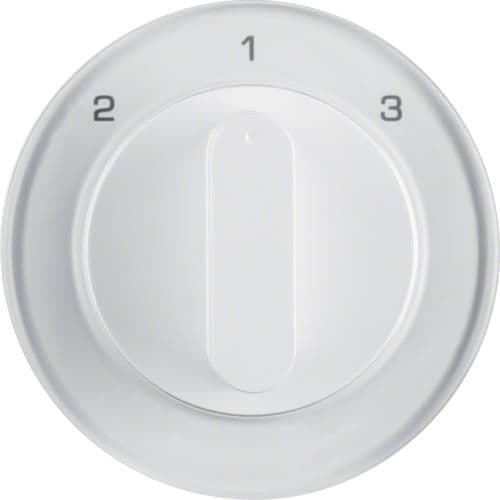 Enjoliveur avec bouton rotatif pour interrupteur 3 paliers sans position 0 R.1 / R.3 Blanc polaire vue 1