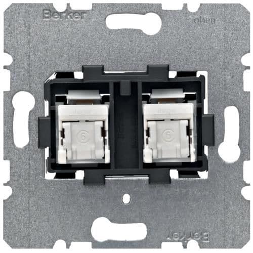 Prise informatique Berker, double, 8 / 8 pôles Cat6, UTP vue 1