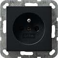 Prise de courant Cebec + obturateur System 55 Noir mat vue 1