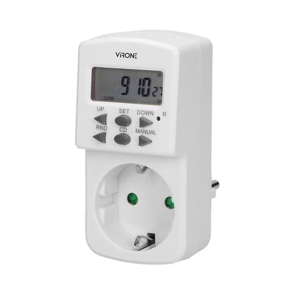 Minuterie mécanique mini, 1800W, 8A, 10 modes, Schuko 10Programmes permettent des réglages adaptés a vue 1