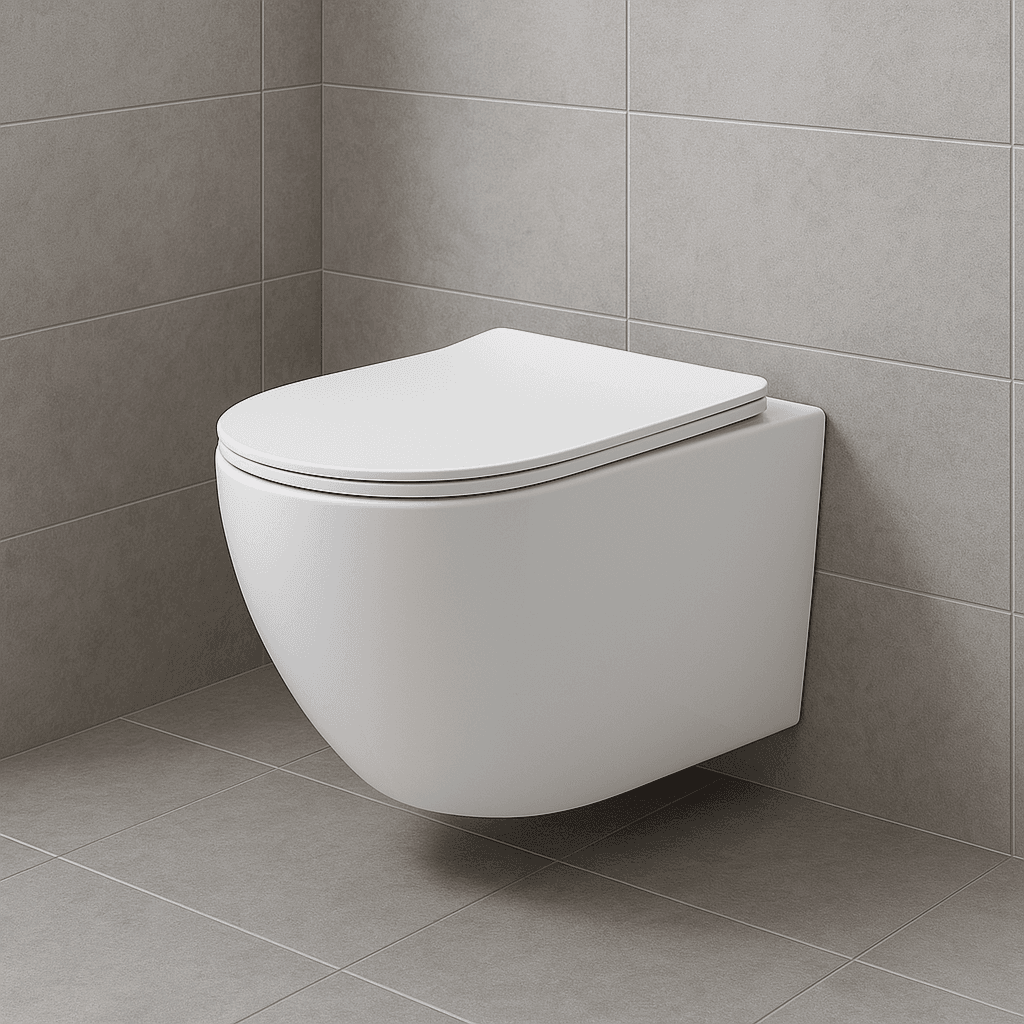 ALONI PRO WC SUSPENDU – TORNADO FLUSH – SANS BRIDE – AVEC ABATTANT – DUROPLAST – SOFT CLOSE – QUICK RELEASE – COMPACT 49 CM - 36X32X49 CM – BLANC MAT vue 1