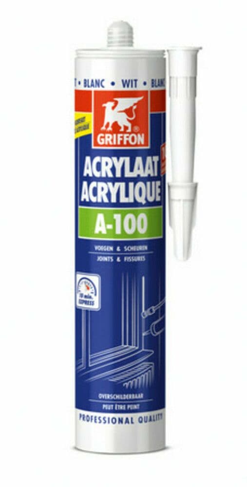 Griffon A-100 cartouche de mastic acrylique universelle de 300 ml blanc vue 1