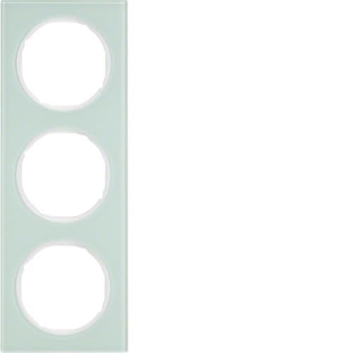 Plaque de recouvrement 3 postes Berker R.3 Verre, Blanc polaire vue 1