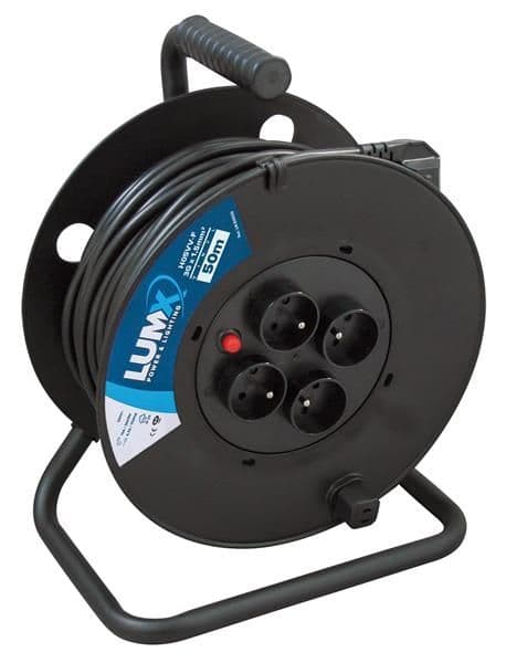 Enrouleur PVC avec 4 prises et 50m de Vtmb 3G1.5 vue 1
