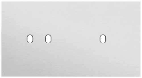 Plaque de recouvrement double, horizontale 71 mm d'entraxe, pour une fonction de commutation double et une fonction de commutation simple, Niko Toggle alu grey brushed vue 1
