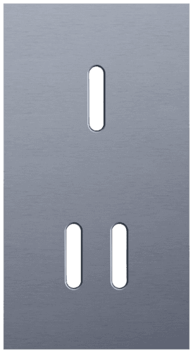 Plaque de recouvrement double, verticale 71 mm d'entraxe, pour une fonction de commutation simple et une double, Niko Rocker alu blue grey brushed vue 1