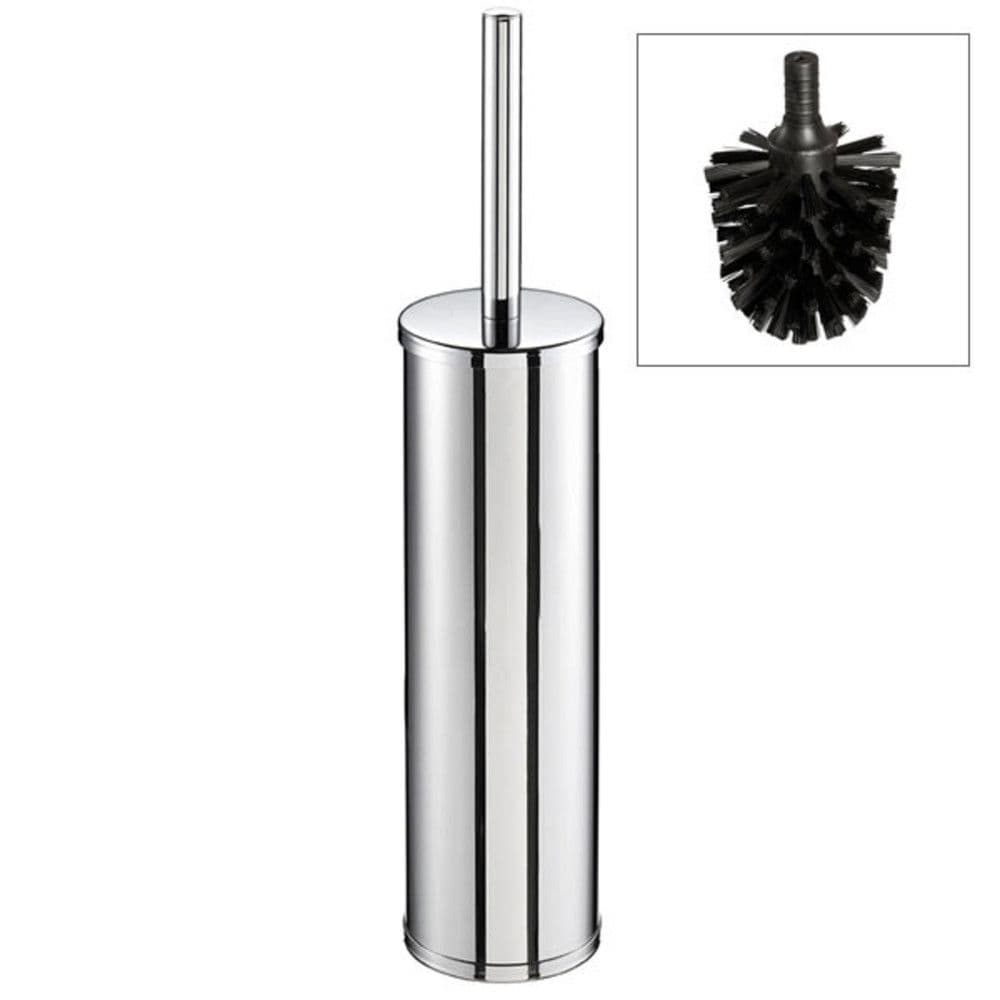 Geesa Nemox porte-brosse WC mural avec brosse en noir laiton chromé vue 1