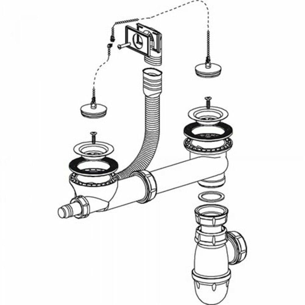 Franke bonde de vidage évier 2 cuves siphon vue 1