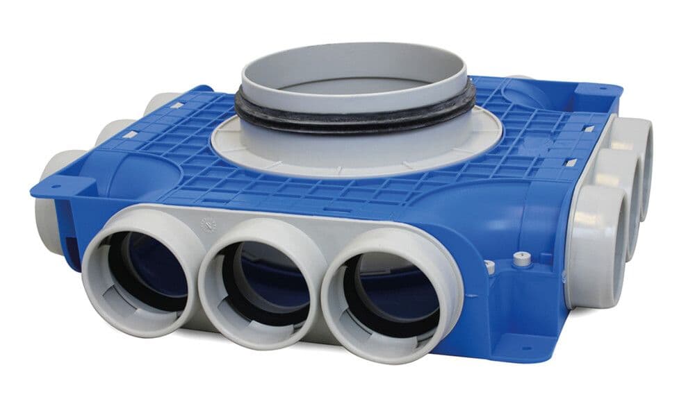 Vent-Axia TVGS-63-160 collecteur raccord latéral 12 x D 63 mm D 160 mm H 80 mm vue 1