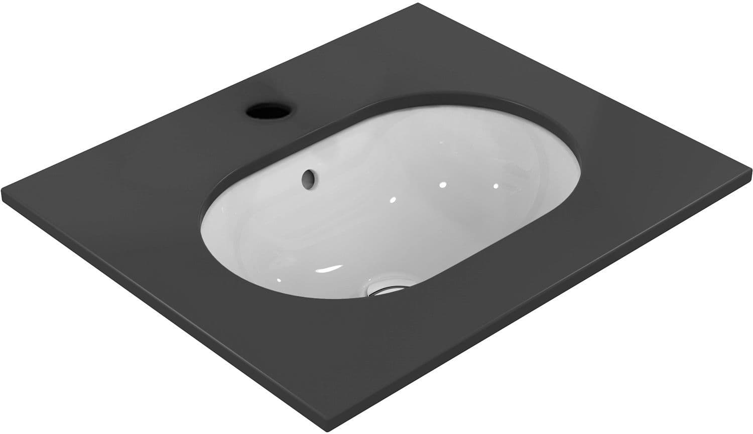 VASQUE À SOUS ENCASTRER CONNECT IDEAL STANDARD 550X380MM SANS PLAGE ROBINET +TROP-PLEIN BLANC vue 1
