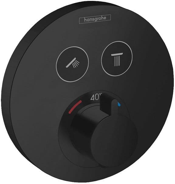 SET DE FINITION THERMOSTAT+ 2 ROBINET D'ARRET SELECT S HANSGROHE NOIR MAT vue 1