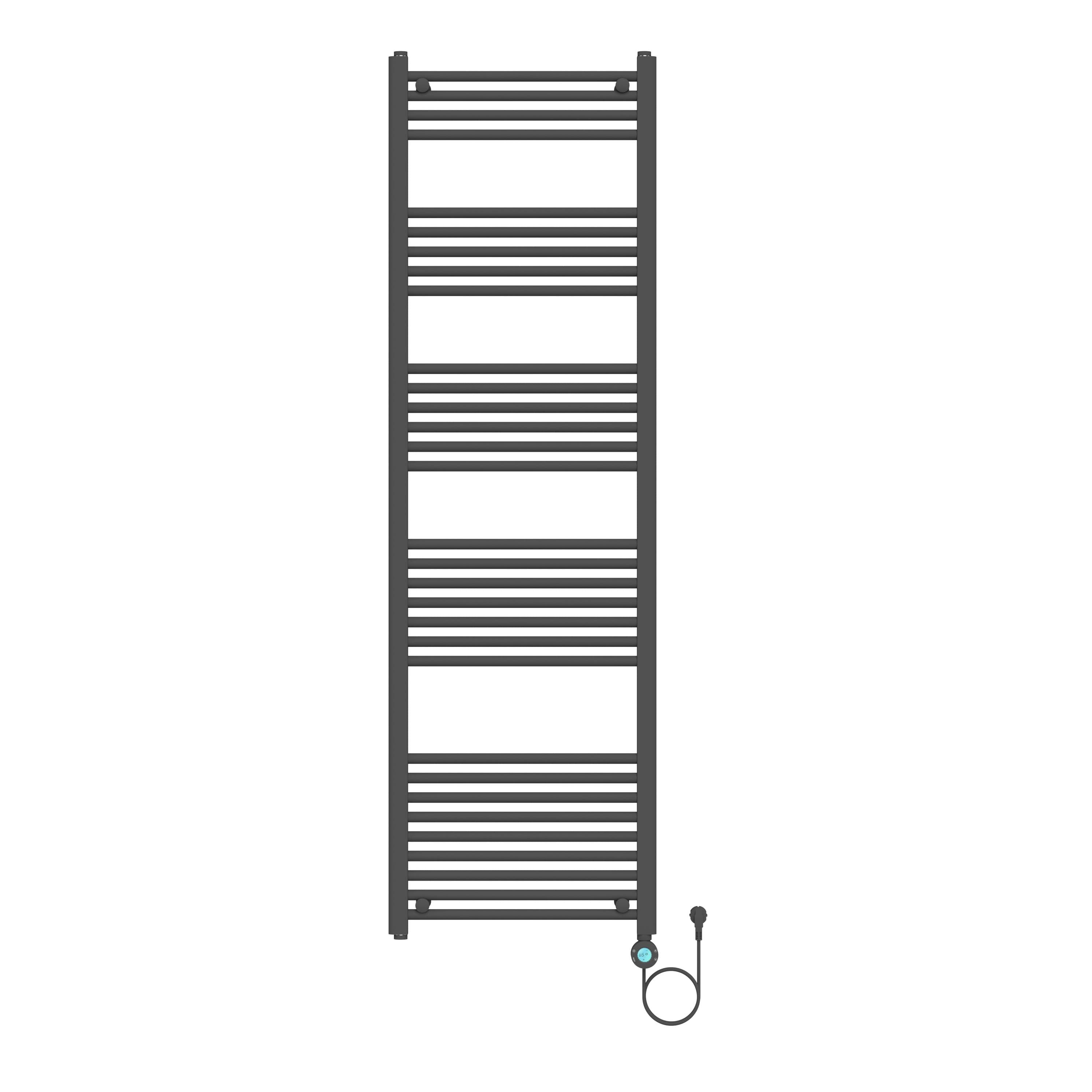 BELRAD SÈCHE-SERVIETTES ÉLECTRIQUE – AVEC THERMOSTAT NUMÉRIQUE PROGRAMMABLE – SMART WIFI - RACCORD À DROITE – 1000W – 1800X550 MM – NOIR MAT vue 1