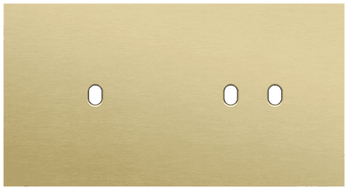 Plaque de recouvrement double, horizontale 71 mm d'entraxe, pour une fonction de commutation simple et une fonction de commutation double, Niko Toggle alu gold brushed vue 1