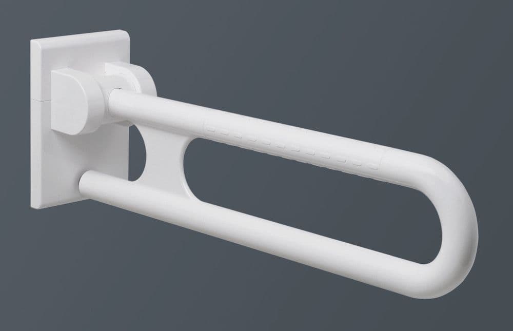 Normbau Nylon Care 400 barre appui rabattable L850mm nylon antidérapant blanc vue 1