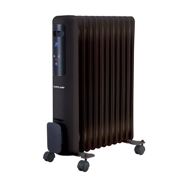 Radiateur à bain d'huile 11 ailettes 2500W Noir avec écran Led et télécommande vue 1