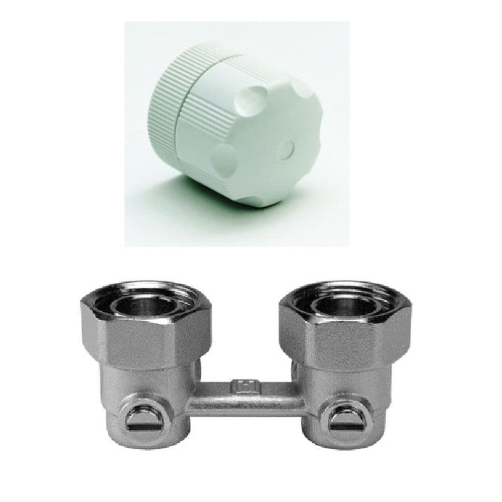 Honeywell Home set bloc H raccordement mural pour Henrad 1/2" F + 3/4" vue 1