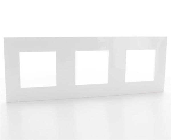 Valena Next plaque 3 postes horizontal / vertical entraxe 71mm Blanc vue 1