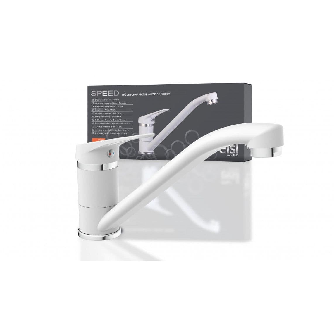 NI182SCR-W SPEED Mitigeur évier, blanc/chromé vue 1
