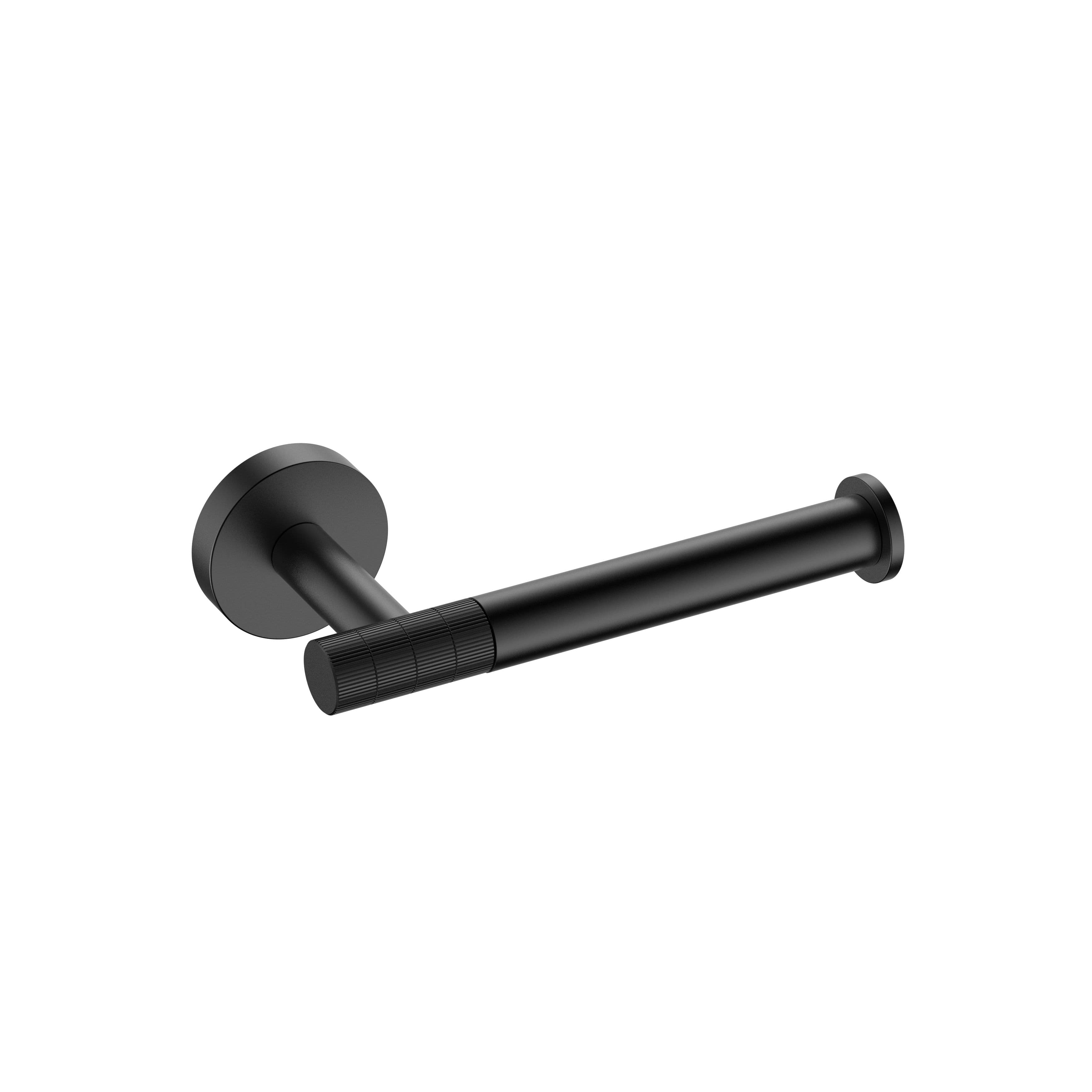 STRIA PORTE-PAPIER TOILETTE AVEC BRAS FIXE – FINITION AVEC STRUCTURE STRIÉE - NOIR MAT (PVD) vue 1