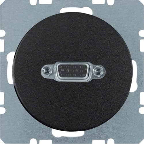 Prise Vga Berker R.1 / R.3 Noir, brillant vue 1