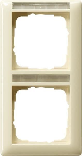 Cadre de finition Gira standard 55 avec zone d'inscription Blanc crème brillant vue 1