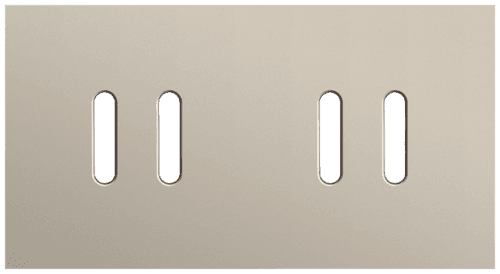 Plaque de recouvrement double, horizontale 71 mm d'entraxe, pour des fonctions de commutation double, couleur Niko Rocker steel champagne coated vue 1