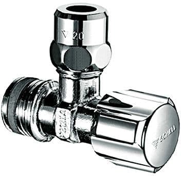 ROBINET D'ARRÊT EQUERRE SCHELL 1/2"M +TEFLON CHROME vue 1