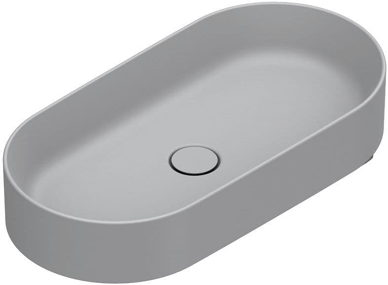 OPBOUWLAVABO ZERO CATALANO CATAGLAZE+ 70X35 H12 ZONDER OVERLOOP CEMENTO SATINATO vue 1