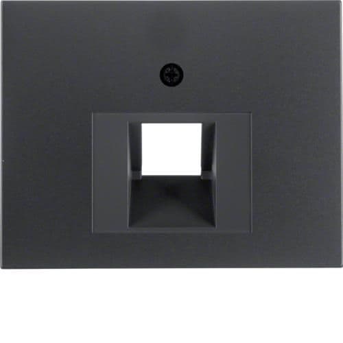 Enjoliveur pour prise informatique simple Berker K.1 Anthracite, mat vue 1