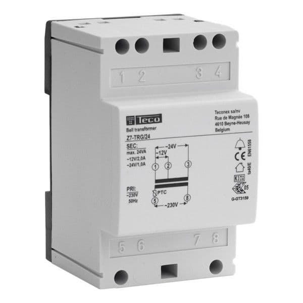 Transformateur de sonnerie 24VA 230Vac - 12 / 24Vac vue 1