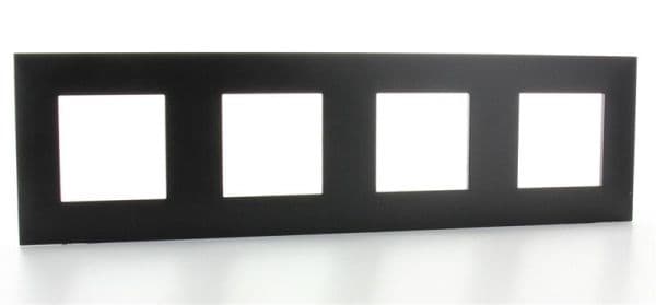 Valena plaque 4 postes horizontal - vertical entraxe 71mm Noir vue 1