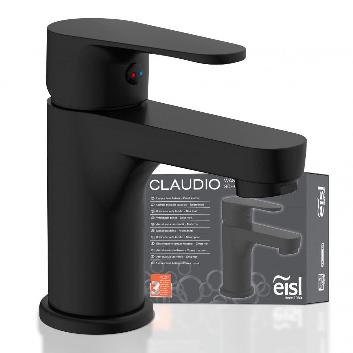 NI075CALCRBL CLAUDIO Mitigeur lavabo, noir mat vue 1