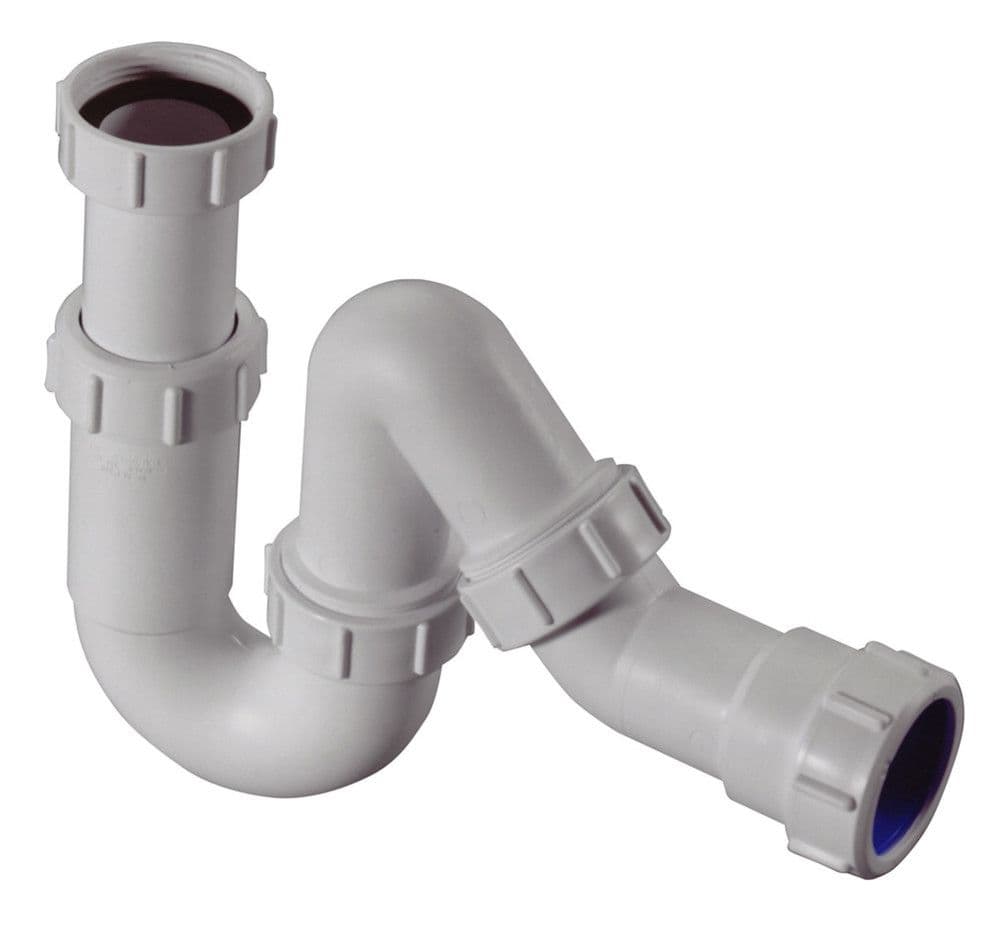 Mc Alpine siphon universel (S/P/Q) 5/4" x 32 mm PP blanc vue 1