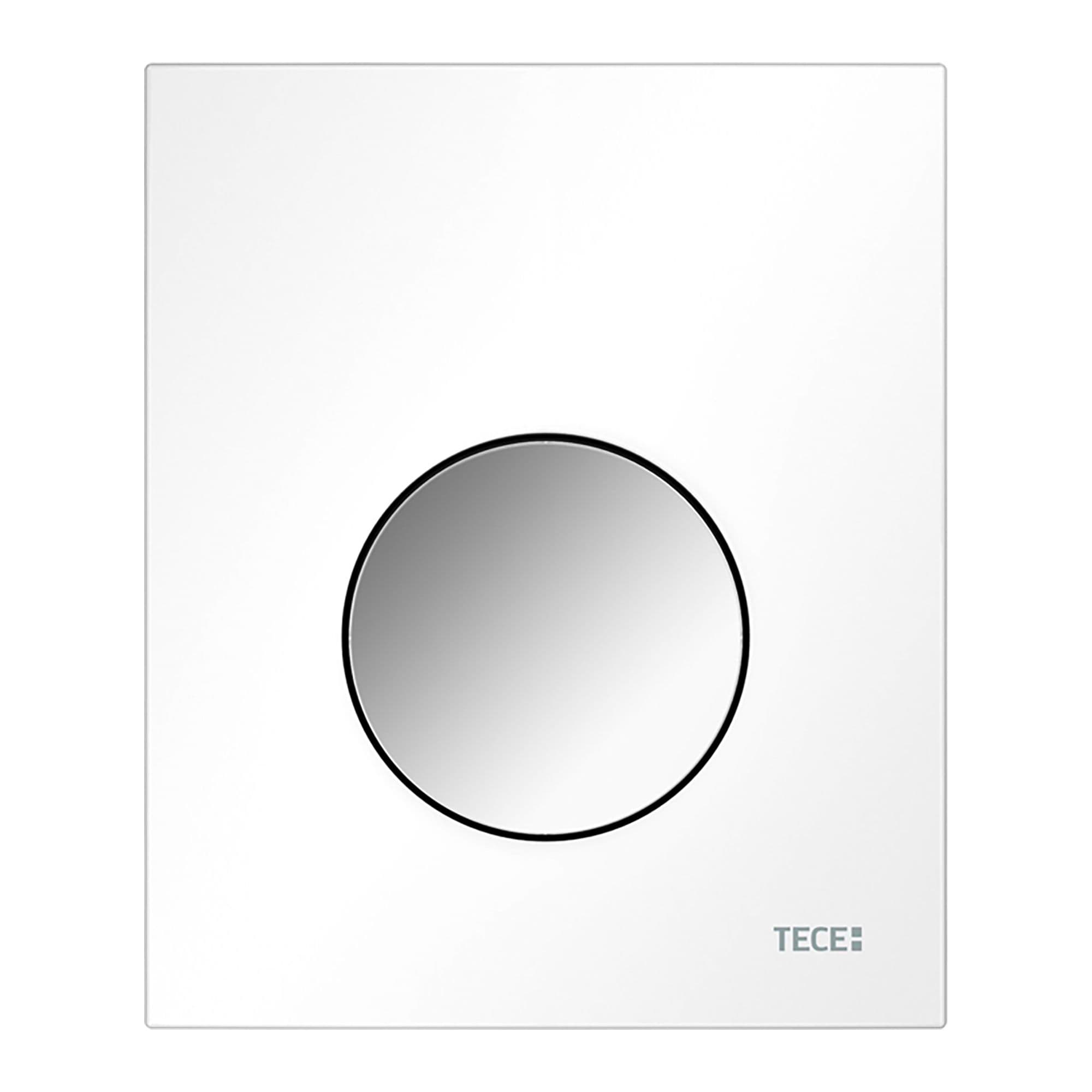 TECELOOP - PLAQUE DE DÉCLENCHEMENT URINOIR - CARTOUCHE INCLUSE - PLASTIQUE - BLANC BRILLANT - TOUCHE CHROMÉ BRILLANT vue 1