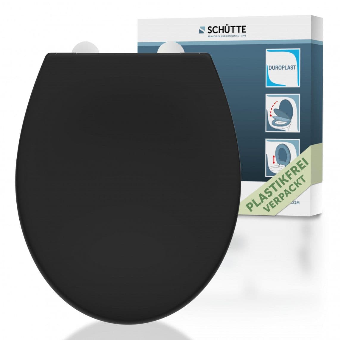 82410 abattant WC en Duroplast noir, avec frein de chute et déclipsable vue 1