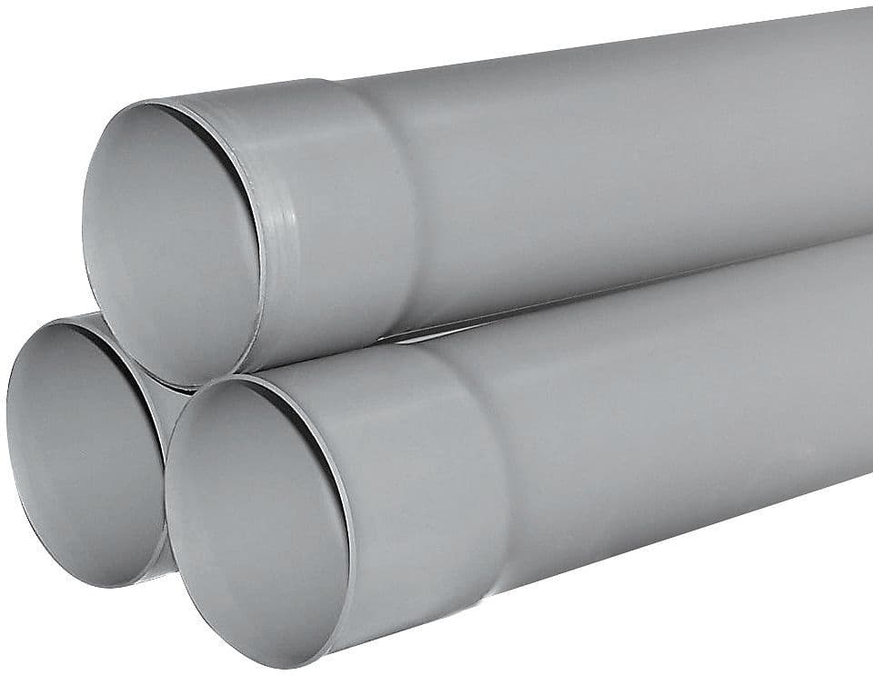 TUBE PVC GRIS CLAIR 80MM 4M LA LONGUEUR vue 1
