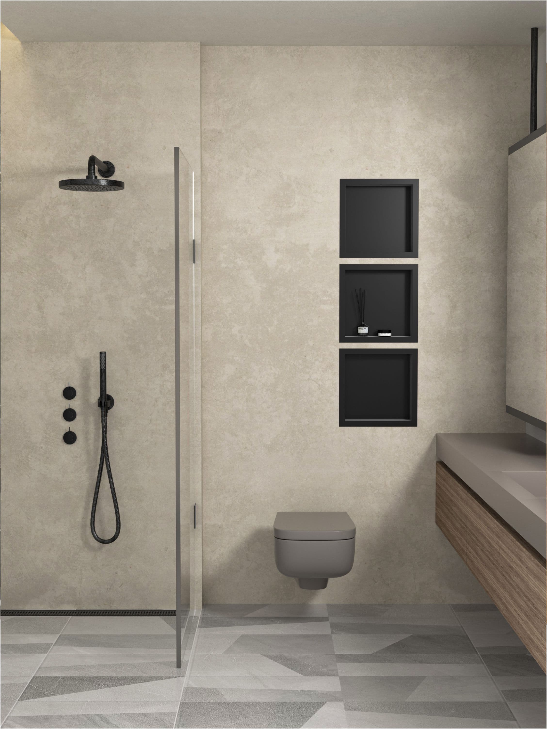 ALONI NICHE ENCASTRÉE (300X300X70MM) - NOIR MAT vue 1