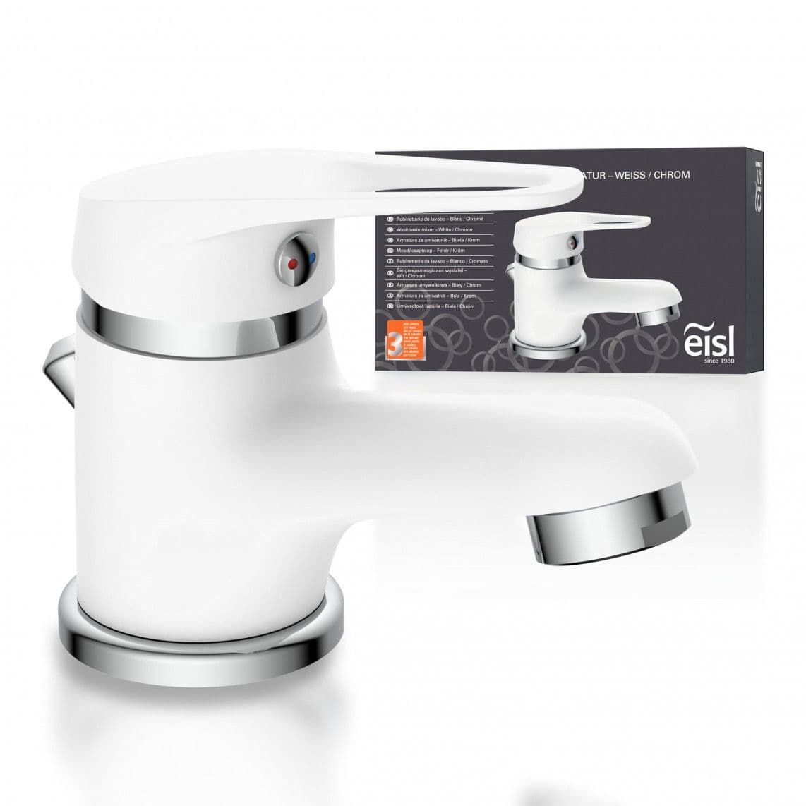 NI075SCR-W SPEED Mitigeur lavabo, blanc/chromé vue 1