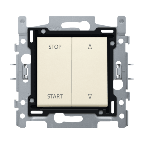 Interrupteur pour volets à verrouillage électrique, socle, bornes à vis et set de finition, fixation par griffes, couleur cream vue 1