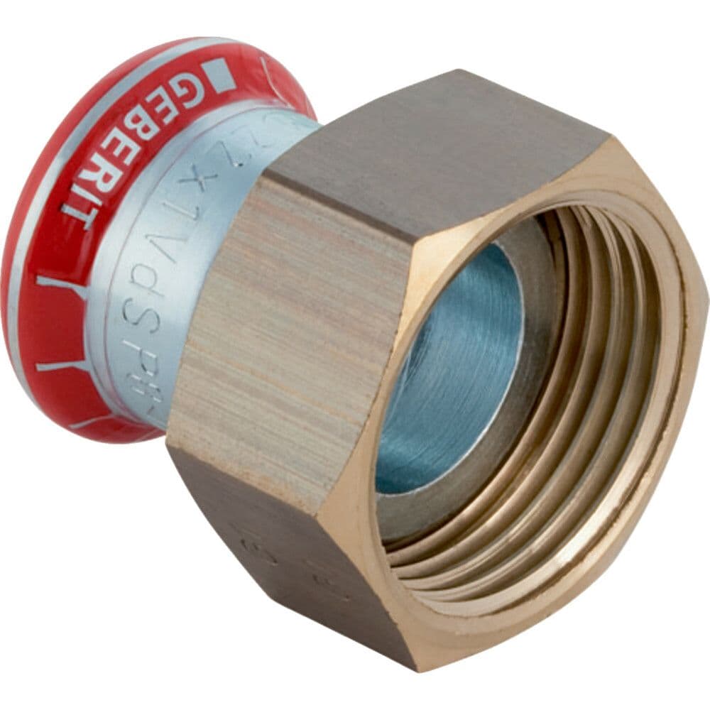Geberit Mapress acier carbone raccord de transition avec écrou laiton 28-6/4"F vue 1